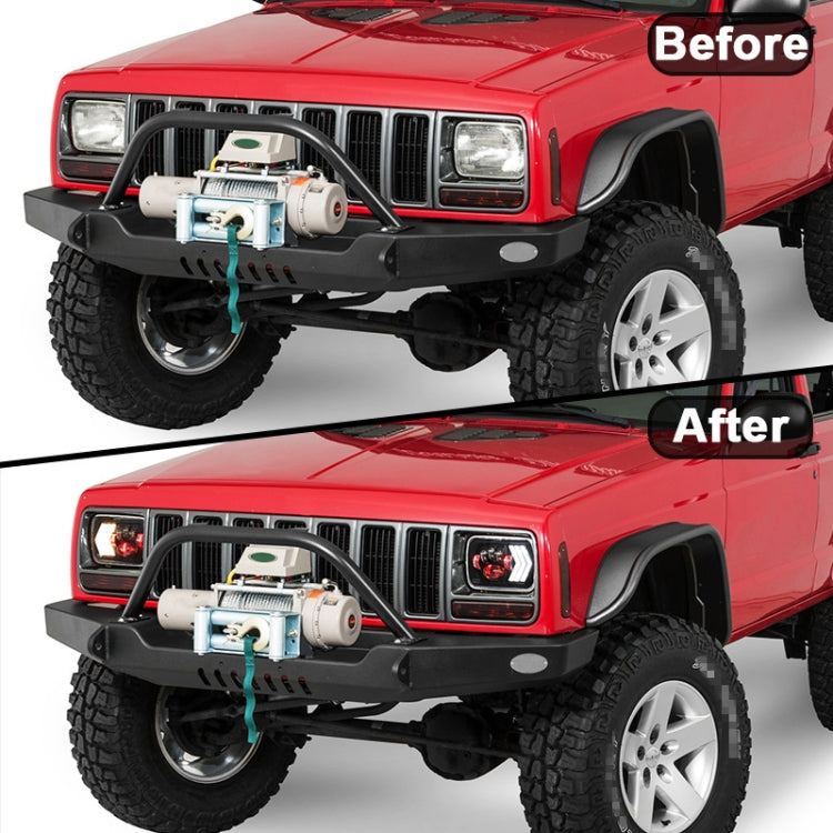 2 PCS 5X7 inch Car Modified Red Background LED Square Headlamp for Jeep Wrangler, For Jeep Wrangler(5X7 inch) 2 PCS 5X7 inch Car Modified Red Background LED Square Headlamp for Jeep Wrangler, For Jeep Wrangler(5X7 inch)